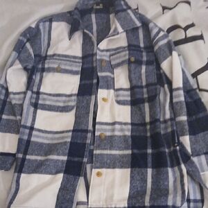 Banana Republic Blue and White Plaid Button-Down Shirt